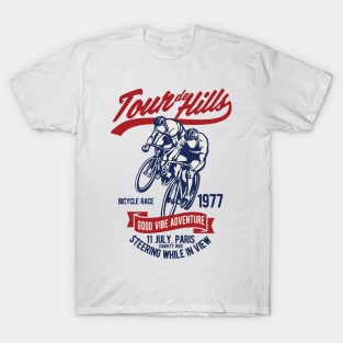 Tour De Hills. For the hipster cycling fanatic and hill climb lover. T-Shirt